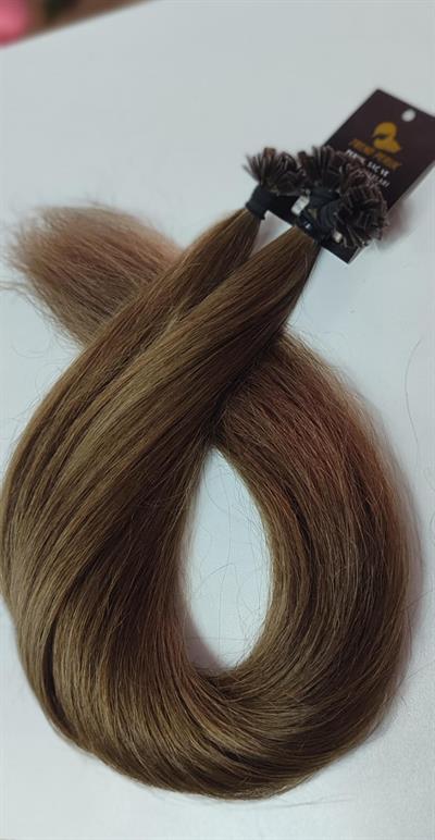 70cm.60gr.100 Adet Premium Serisi Mikrokaynak Saç Düz Küllü Kumral Renk