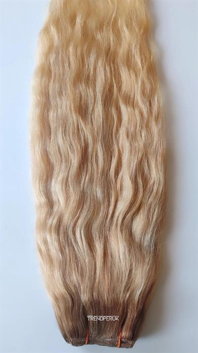 8 Parça 150 gr 65cm Gerçek Saç Çıtçıt Sıcak Sarı Ombreli Renk