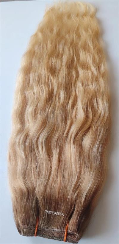 8 Parça 200 gr 65-70 cm Gerçek Saç Çıtçıt Sıcak Sarı Ombreli Renk