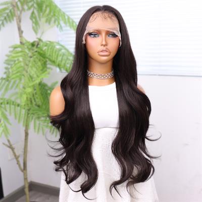 Açık Kahve Bebek Saçlı Fiber Sentetik Tül Peruk