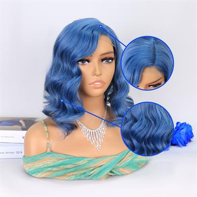 Açık Parlement Mavisi Yan Tül Peruk