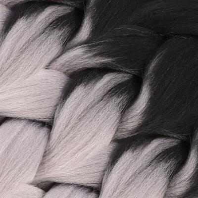 Afrika Örgülük Sentetik Ombreli Saç 100 Gr. - Siyah / Orta Ton Gri