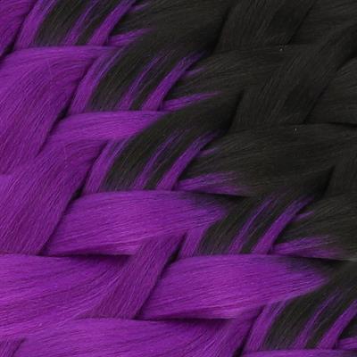 Afrika Örgülük Sentetik Ombreli Saç 100 Gr. - Siyah / Mor