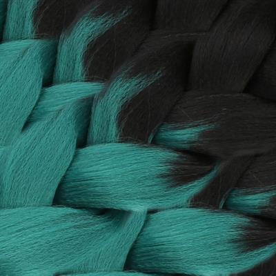 Afrika Örgüsü Ve Rasta İçin Sentetik Ombreli Saç - Siyah / Yeşil