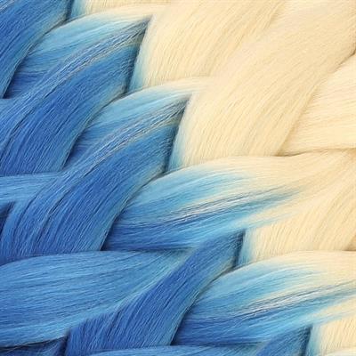 Afrika Örgüsü Ve Rasta İçin Sentetik Ombreli Saç - Platin / Lacivert