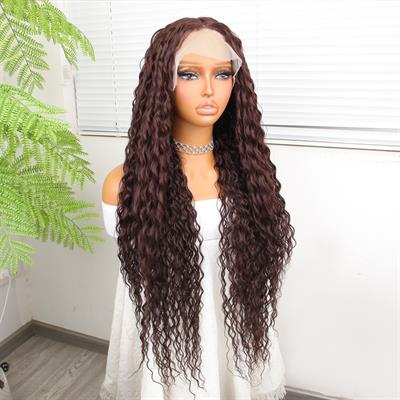 Afro Dalga Çikolata Kahve Fiber Sentetik Tül Peruk