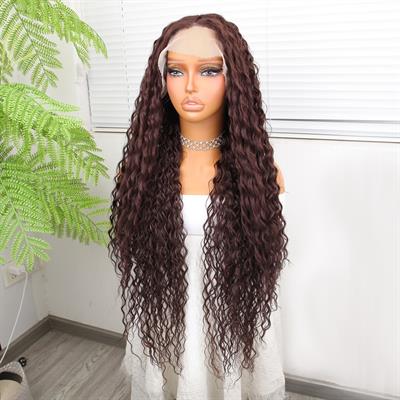 Afro Dalga Çikolata Kahve Fiber Sentetik Tül Peruk