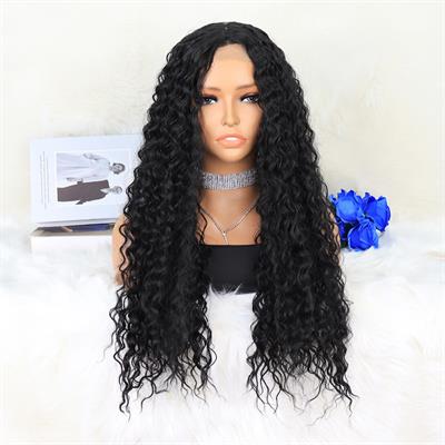 Afro Dalga Siyah Orta Boy Tül Peruk