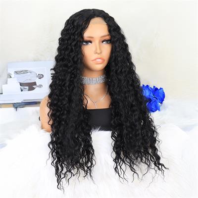 Afro Dalga Siyah Orta Boy Tül Peruk