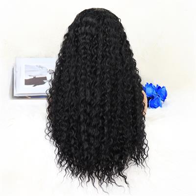 Afro Dalga Siyah Orta Boy Tül Peruk