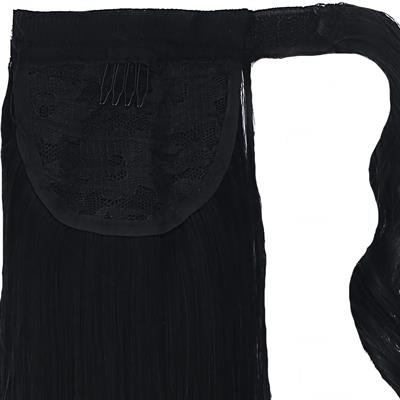 Bağlamalı Düz At Kuyruğu - Siyah