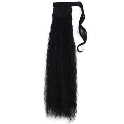 Bağlamalı Kabarık Dalgalı At Kuyruğu - Siyah