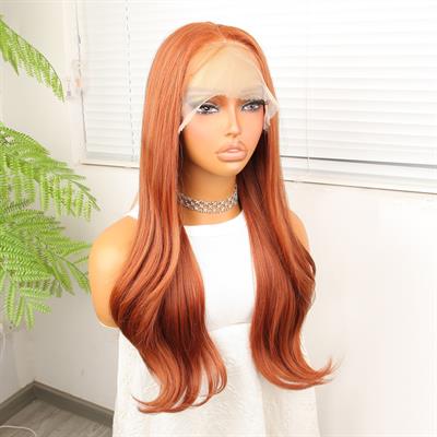 Bakır Fiber Sentetik Hafif Dalgalı Tül Peruk