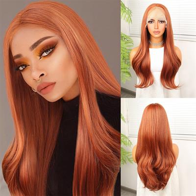 Bakır Fiber Sentetik Hafif Dalgalı Tül Peruk