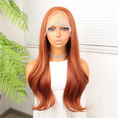 Bakır Fiber Sentetik Hafif Dalgalı Tül Peruk