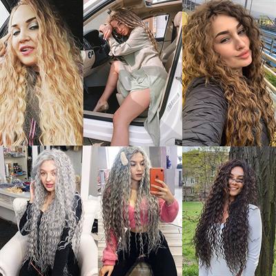 Brazilian Afro Dalgası Saç - Siyah / Platin Ombreli