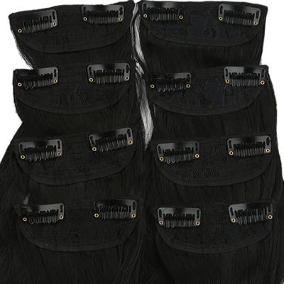 Fiber Sentetik Dalgalı 8 Parça Çıt Çıt - Siyah