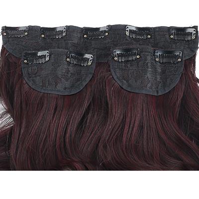 Fiber Sentetik Düz Yarım Ay + 2 Yan Çıt Çıt - Koyu Kızıl