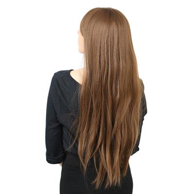 Fiber Sentetik Uzun Düz Kahküllü Peruk - Kumral