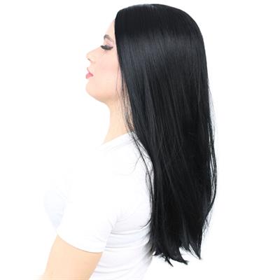 Fiber Sentetik Uzun Düz Peruk - Siyah