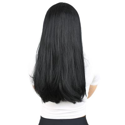 Fiber Sentetik Uzun Düz Peruk - Siyah