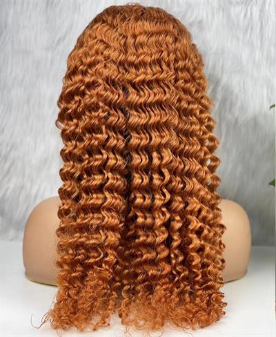 Gerçek Front Lace Tül Peruk - Afro Dalgalı - Bakır 70-75cm