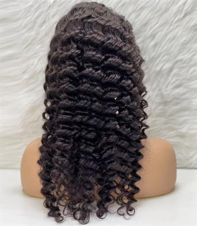 Gerçek Front Lace Tül Peruk - Derin Dalgalı - Doğal 65-70cm