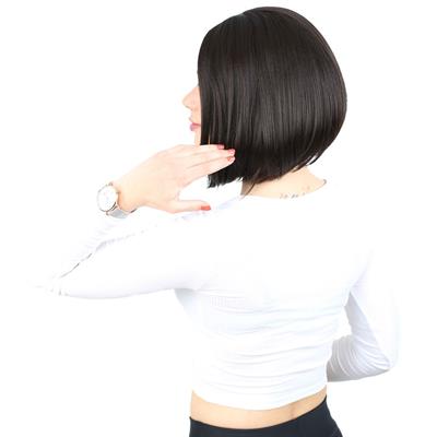 Kahkülsüz Düz Kısa Fiber Sentetik Peruk - Kahverengi