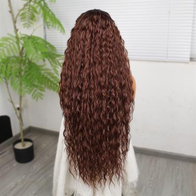 Kahve Karamel Ombreli Fiber Sentetik Tül Peruk