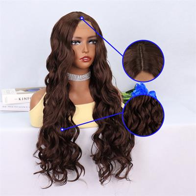 Kahverengi Dalgalı Uzun Tül Peruk