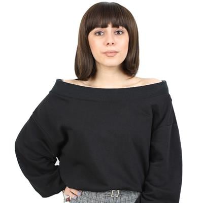 Kısa Küt Perçemli Fiber Sentetik Peruk - Açık Kahve