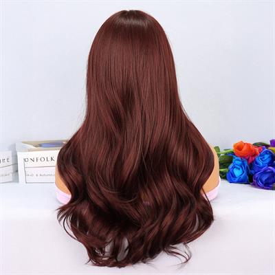 Kızıl Kahve Hafif Dalgalı Tül Peruk