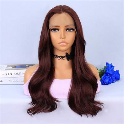 Kızıl Kahve Hafif Dalgalı Tül Peruk