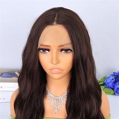 Koyu Kahverengi Dalgalı Tül Peruk