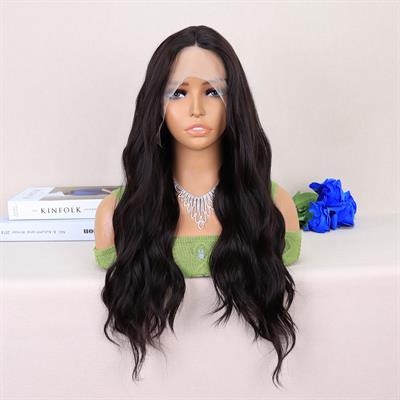 Koyu Kahverengi Su Dalgalı Yoğun Tül Peruk