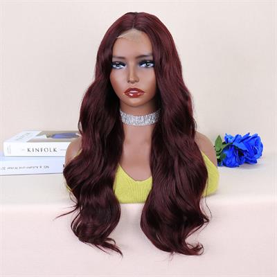 Koyu Kızıl Kahve Tül Peruk