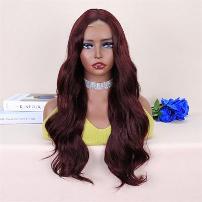 Koyu Kızıl Kahve Tül Peruk