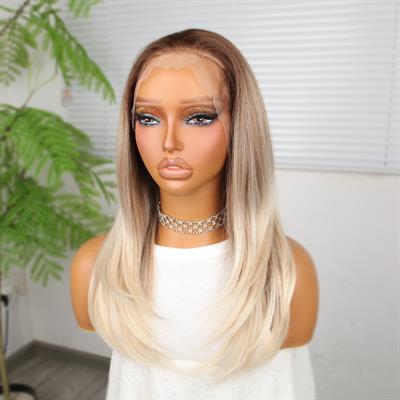 Kumral Beyaz Platin Ombreli Tül Peruk