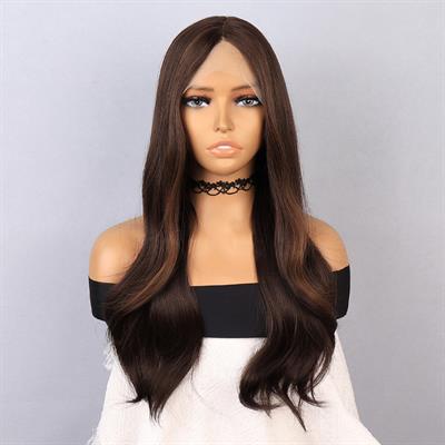 Kumral Dalgalı Işıltılı Tül Peruk