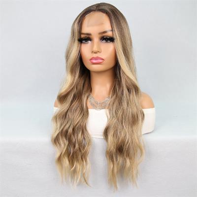 Kumral Dore Sarı Ombre Balköpüğü Röfleli Tül Peruk