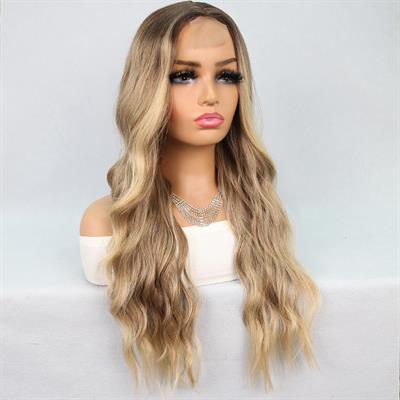 Kumral Dore Sarı Ombre Balköpüğü Röfleli Tül Peruk