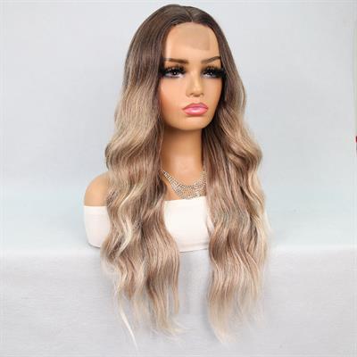 Kumral Platin Ombre Balköpüğü Röfleli Tül Peruk