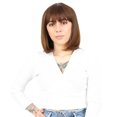 Küt Kahküllü Fiber Sentetik Peruk - Kahve Karamel