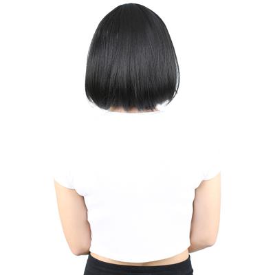 Küt Kahküllü Fiber Sentetik Peruk - Siyah