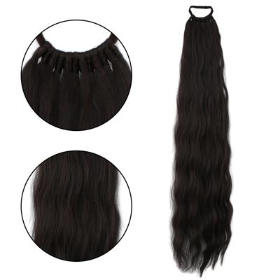 Lastik Tokalı At Kuyruğu Su Dalgalı - Kızıl Kahve