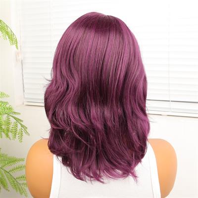 Patlıcan Moru Kısa Yan Tül Peruk