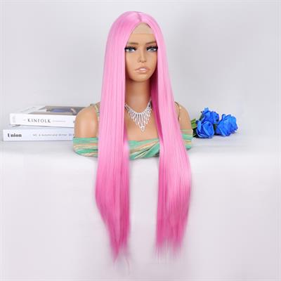 Pembe Ekstra Uzun Tül Peruk