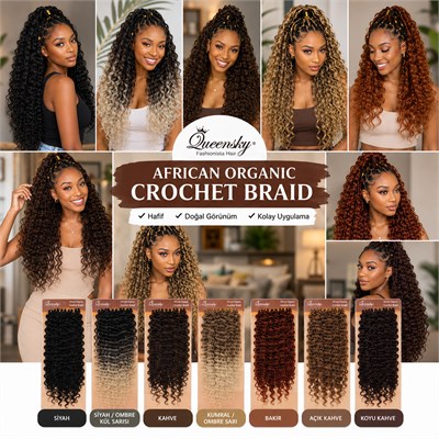 QueenSky Afro Dalgası Saç - 75cm - 240gr - Kahverengi