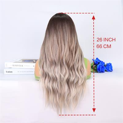 Rus Kumralı Beyaz Platin Ombre ve Röfleli Tül Peruk