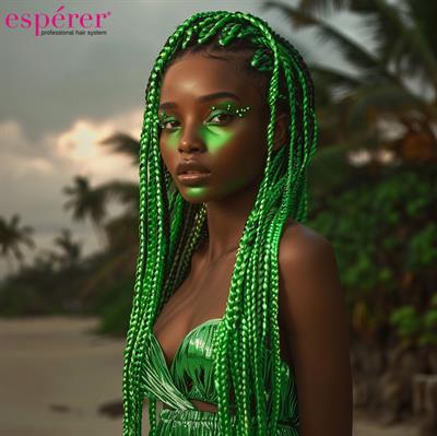 Sentetik Örgülük Saç Esperer 100 Gr. - Yeşil